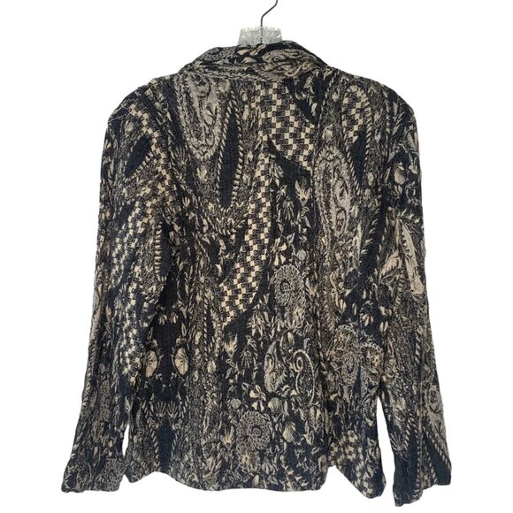 LAURA ASHLEY Petites Gray Paisley Print Wool Blend Button-Up Blazer NWT Small - Picture 6 of 7